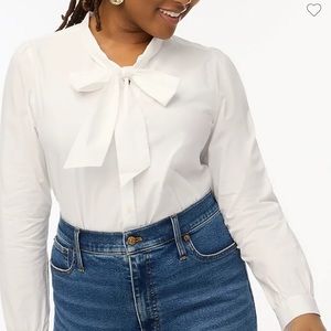 White bow-tie blouse